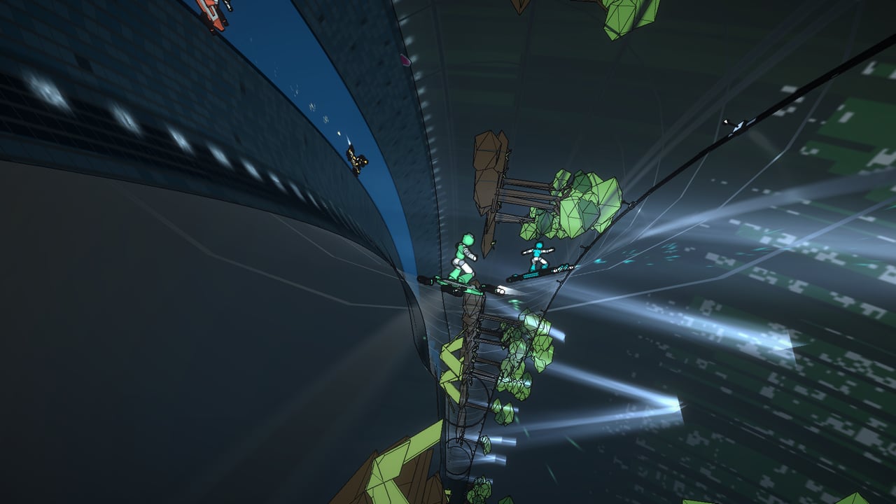 Riders under a floodlit roof the size of a cathedral, harvest crystals clustered on the wall